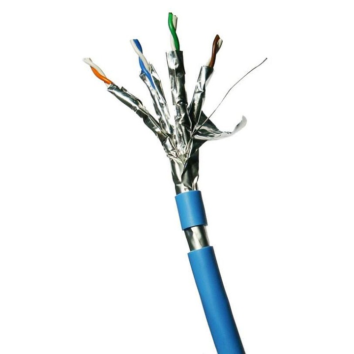 Cablu instalare Datacom CAT6A dublu ecranat albastru 300m
