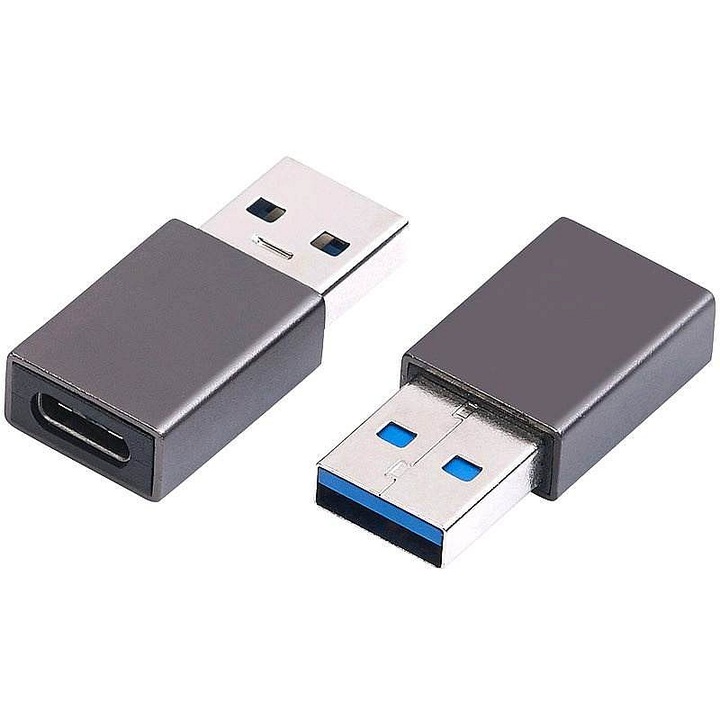C-Tech USB A – USB Type-C adapter, fekete, kompakt