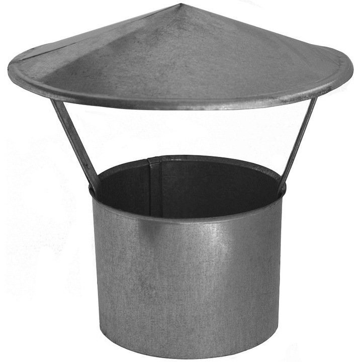 Kéményfedél Matt 145 mm, cinkből, eső és hó elleni védelem, ezüst, 1 db