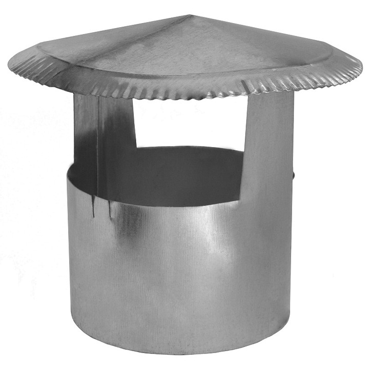 Kéményfedél Mat O 180 mm, cinkből, eső és hó elleni védelem, ezüst