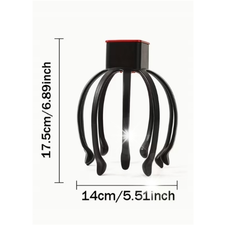 Електрически масажор за глава, 3 скорости, USB, преносим, многоцветен