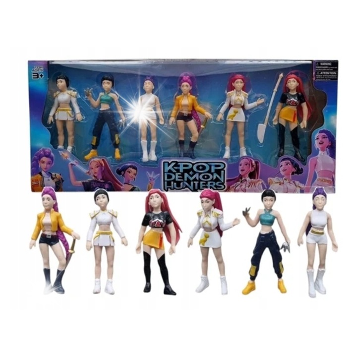Set 6 Figurine K-POP Demon Hunters, colorate, 6 cm
