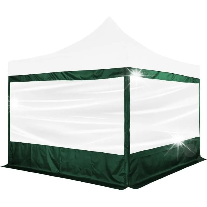 Perete lateral Instent pavilion gradina verde cu fereastra XXL 300x225cm