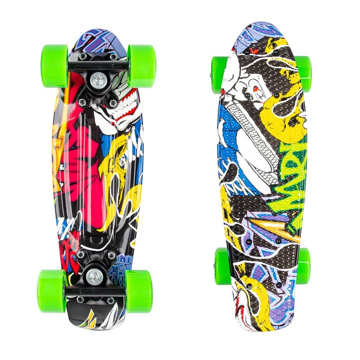 Skateboard Worker Colorico mini 43x13cm zöld sárga