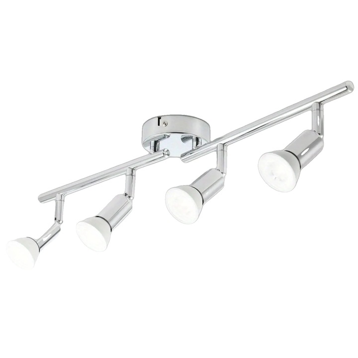 Mennyezeti spotlámpák, forgatható design, ezüst, 4x40W, 110-230V