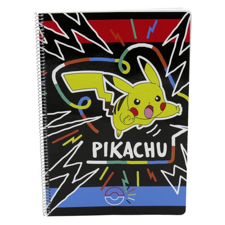 A4 spirálfüzet/jegyzetfüzet CYP Brand Pokemon Colourful, négyzetrácsos papír, Többszínű, 80 lap
