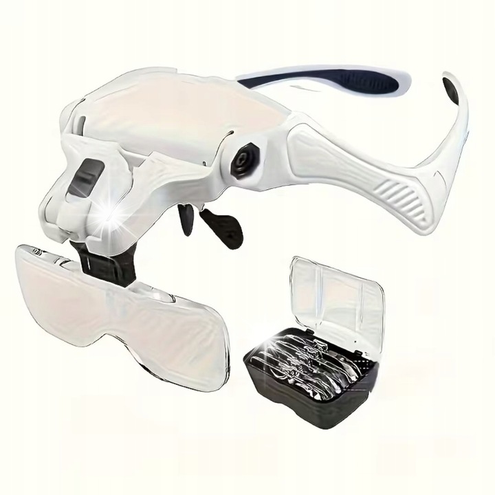 Lupa cap cu iluminare LED 5 lentile reglabila pentru precizie