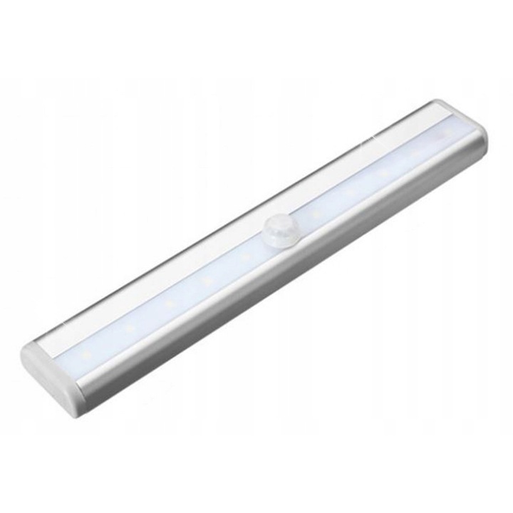 Aptel LED lámpa mozgásérzékelővel, fehér, 19x3x1,7cm