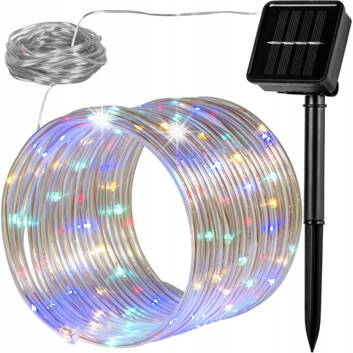 Voltronic 100 LED-es többszínű napelemes fényfüzér 12x5m