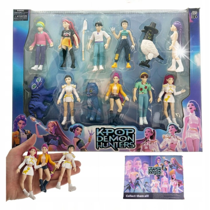 Set figurine Larfy K-POP Demon Hunters 12 piese colectie