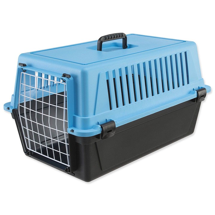 Ferplast Atlas 20 állatszállító ketrec, kék, 58x37x32cm, ergonomikus, szellőző