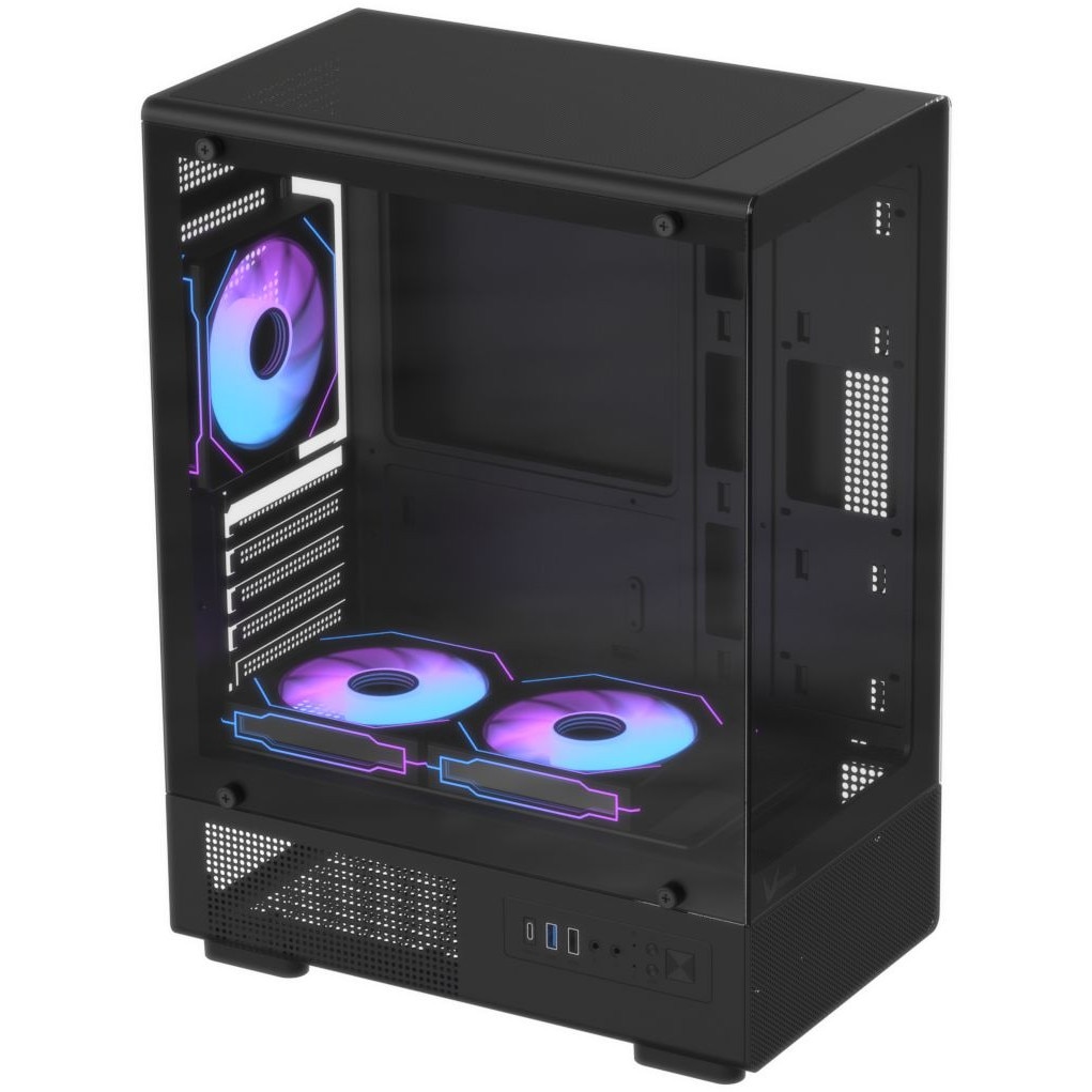Carcasa PC Musetex ATX, 6 ventilatoare PWM ARGB, preinstalata, usa