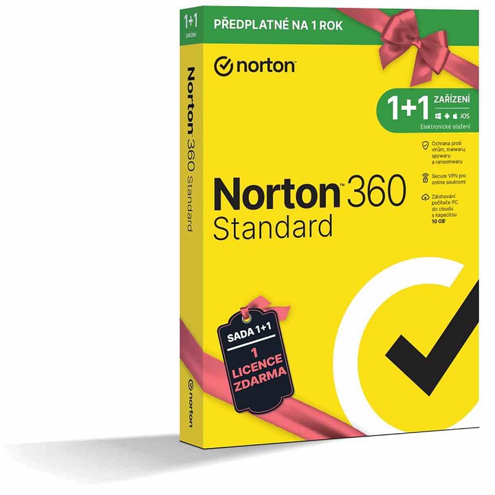 Antivirus Norton 360 Standard, 2 licente, protectie completa, multicolor, 1 an
