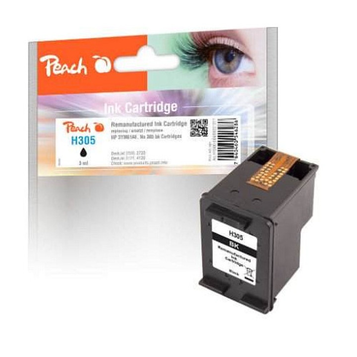 Cartus Peach H305 (HP No. 305), compatibil cu imprimante HP DeskJet/Envy, capacitate 3 ml, randament 120 pagini, negru, 1 buc