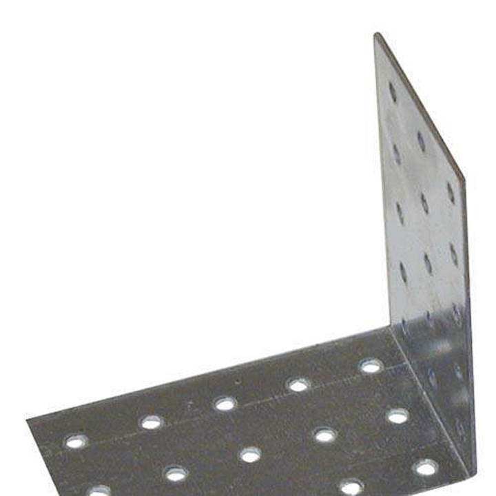 BOVA 05-82 sarokvas, lyukakkal, 1,5 mm-es horganyzott acélból, ezüst, 60 x 70 x 70 mm