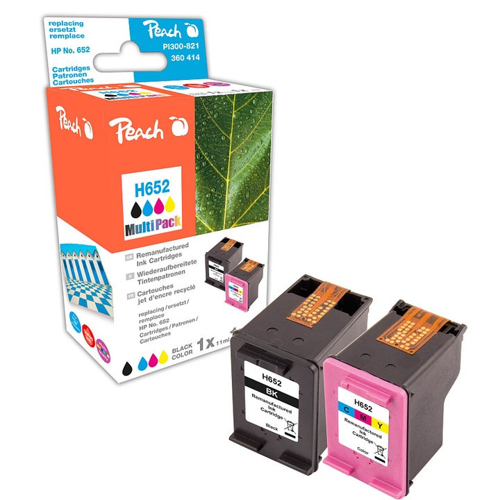 Cartuse compatibile Peach HP 652 multipack negru color 11ml 8ml