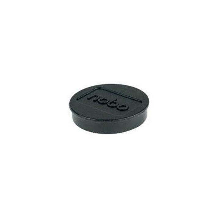 Magnet pentru tabla magnetica NOBO, din plastic, diametru 30 mm, tine pana la 6 coli, negru, 4 buc