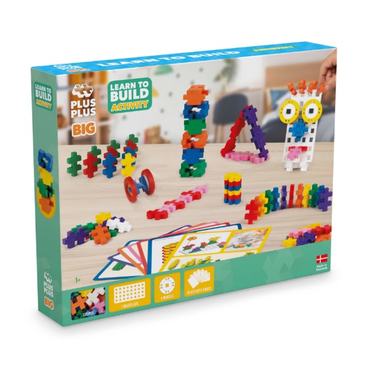 Set constructie Plus-Plus, 130 piese mari, Invata sa construiesti