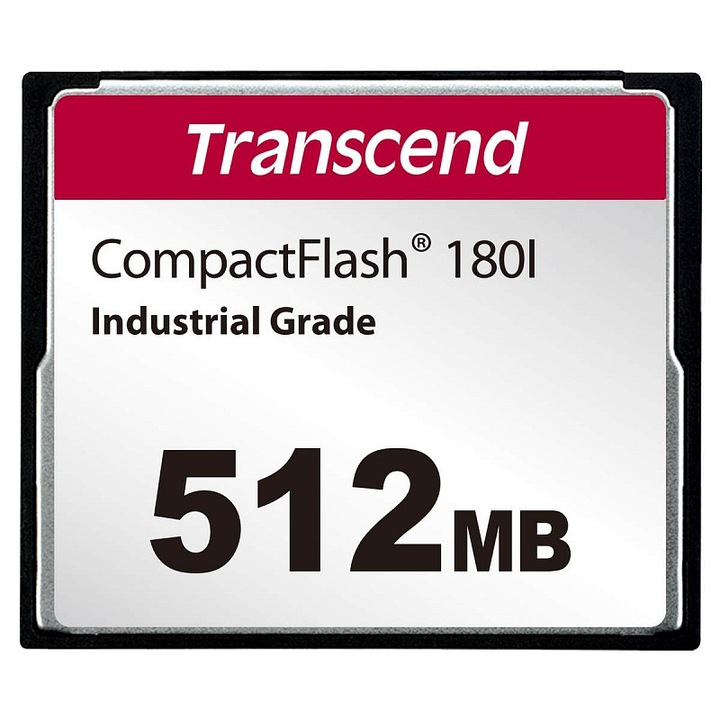 Card memorie CompactFlash Transcend CF180I industrial 512MB rezistent temperaturi 42.8x36.4x3.3mm