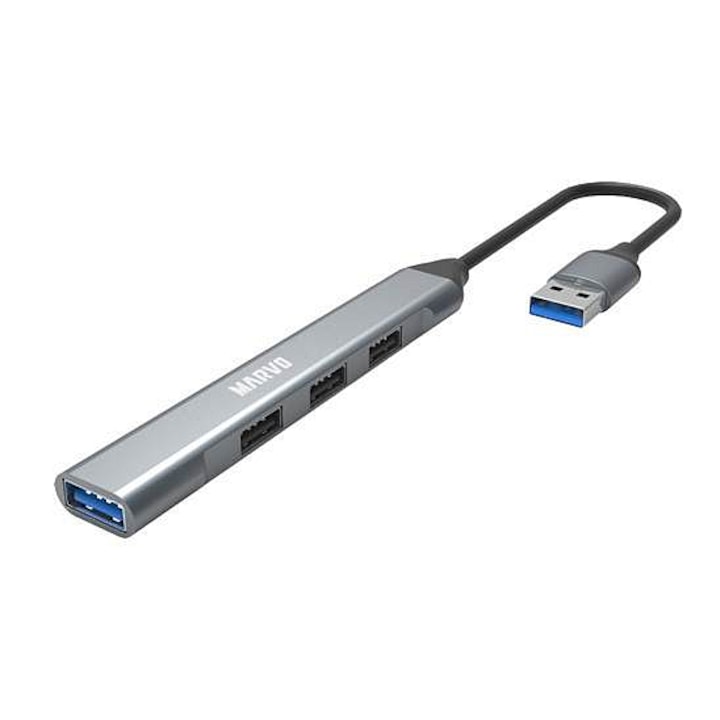 Marvo UH-ATC01 USB elosztó, 4 portos, fehér, 15cm