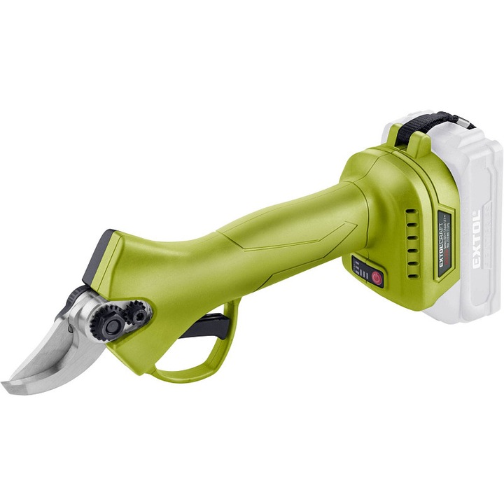 EXTOL CRAFT kefe nélküli 20V Li-ion akkus metszőolló akkumulátor és töltő nélkül 10x15x25mm