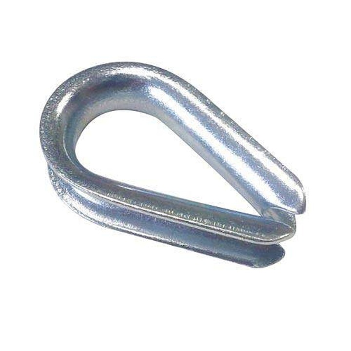 Rope thimble Mat, for 8 mm rope, zinc plated, protects rope and prevents bending, silver, 10 pcs