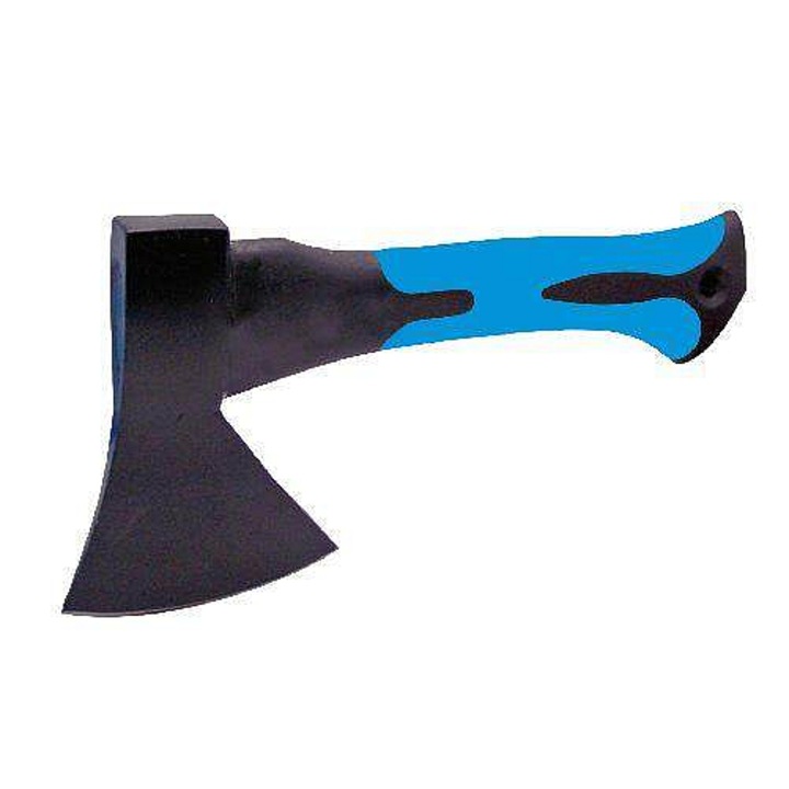 M.A.T. GROUP Camp S kemping fejsze, üvegszálas nyél, csúszásmentes, ergonomikus, kék/fekete, 500 g