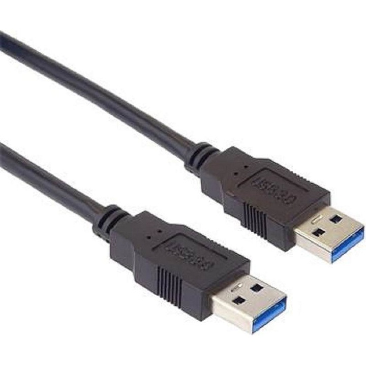PremiumCord Super-speed 5Gbps USB 3.0 A-A kábel, 9 tűs (M-M), AWG28 árnyékolt, Fekete, 1m