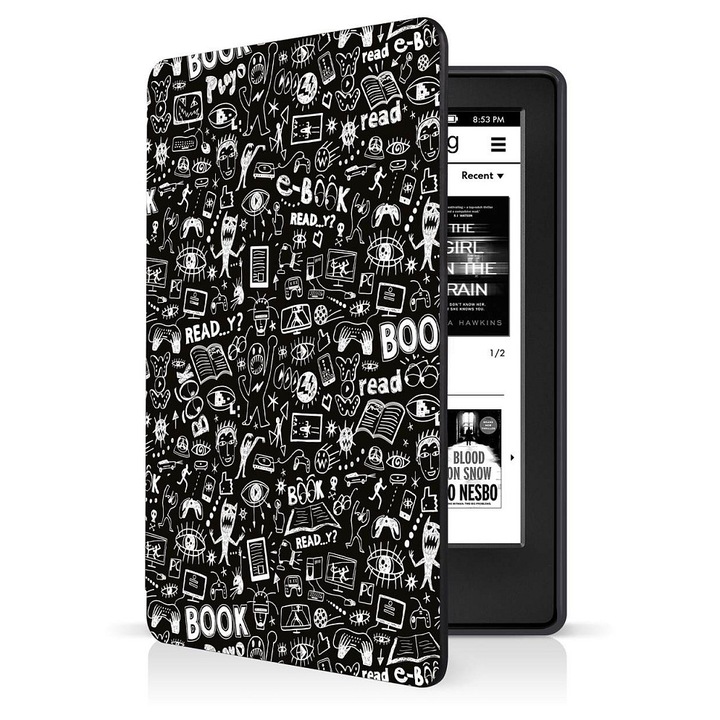 Connect IT EbookSafe 2022 DOODLE tok, kemény tok védelemmel, mikroszálas belső, kompatibilis az Amazon Kindle 2022-vel, Fekete, 112 x 160 x 12 mm
