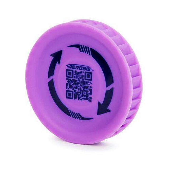 Aerobie Pro Lite repülő korong/frisbee, mini, rugalmas gumiból, repülési távolság akár 60 m, átmérő 65 mm, lila, 1 db