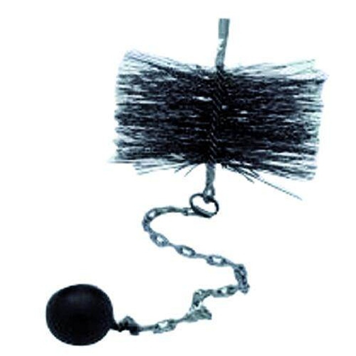 Kéményseprő kefe Mat 180 mm, szemmel és 0,5 kg súllyal, acélhuzalból, fekete, 1 db