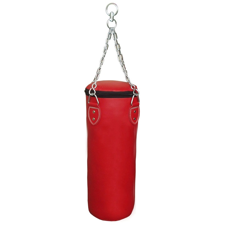 KUBIsport boxzsák 90x30cm piros 24-26kg PU bőr