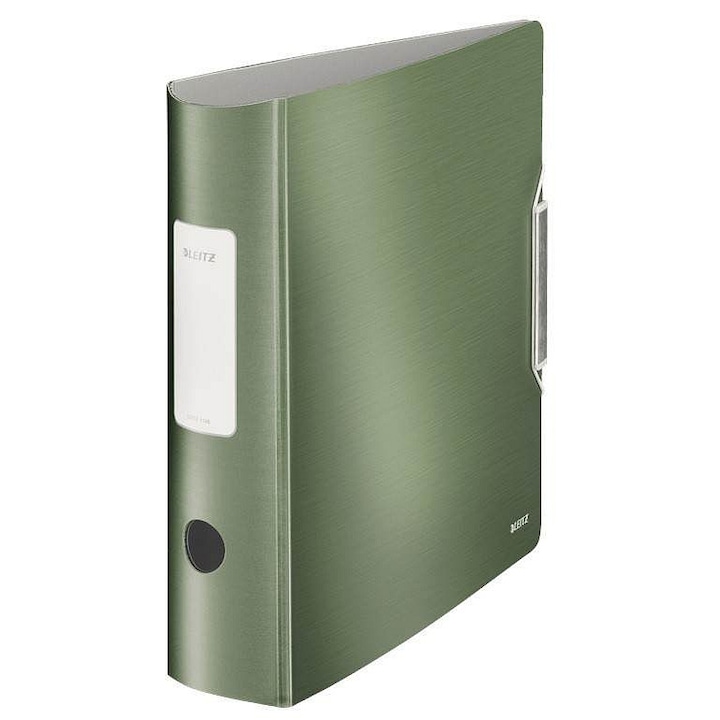 Dosar LEITZ Active STYLE, mecanism parghie 180° pentru deschidere cu 50% mai larga, capacitate 500 coli, verde, 82 mm