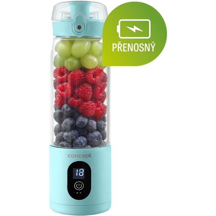 Concept SM4002 hordozható turmixgép, 580ml, kék, 9.2x8.8x28cm