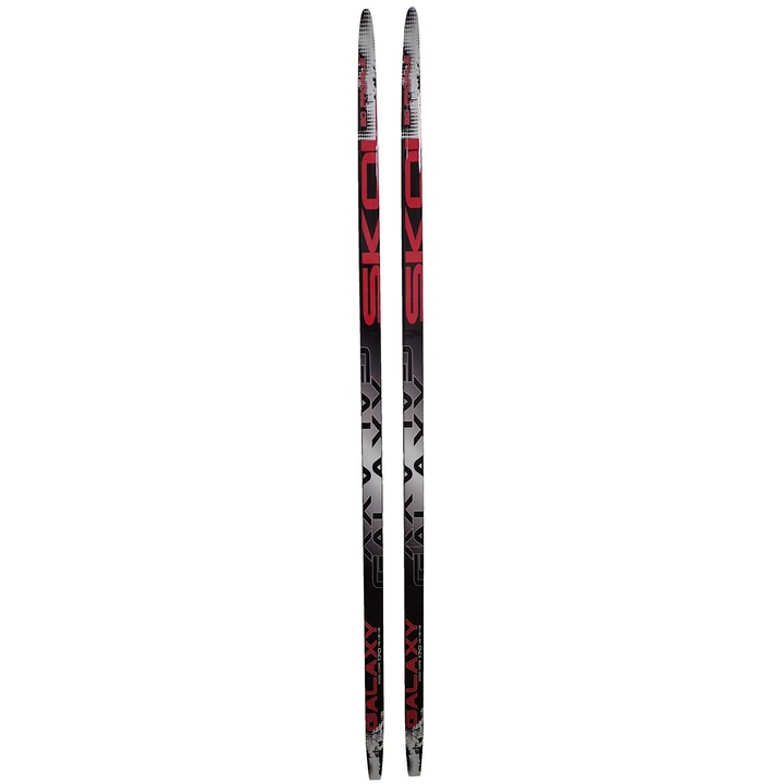 Acra, Fafutású sífutó sílécek, ABS borítással, extrudált PE talppal és kiemelkedő élekkel, Skol Galaxy, fekete/fehér/piros, 150 cm