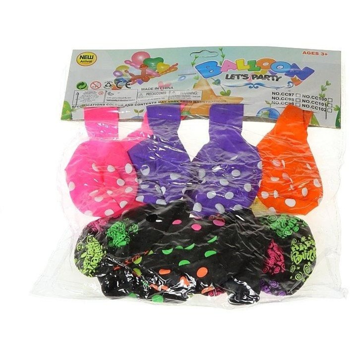 Balon ADAR cu buline, decorativ in blister, multicolor, 10 buc