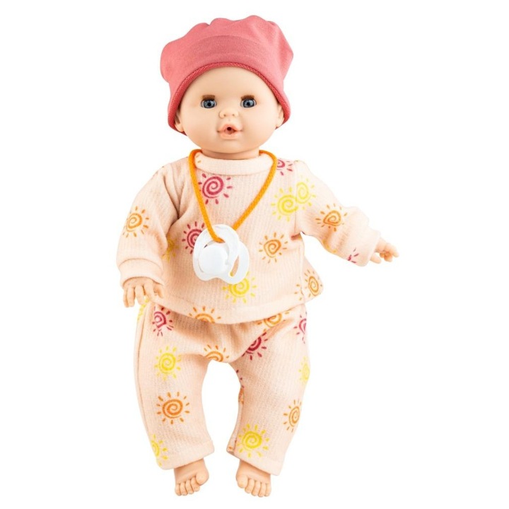 Papusa Paola Reina Bobas Alex 36 cm, care plange, cu accesorii, vinil, multicolor
