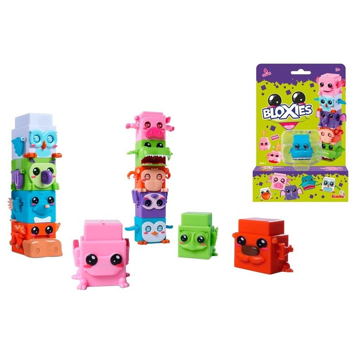 Simba Bloxies gyűjthető figurák, 4 db-os szett, többszínű, 4.5cm