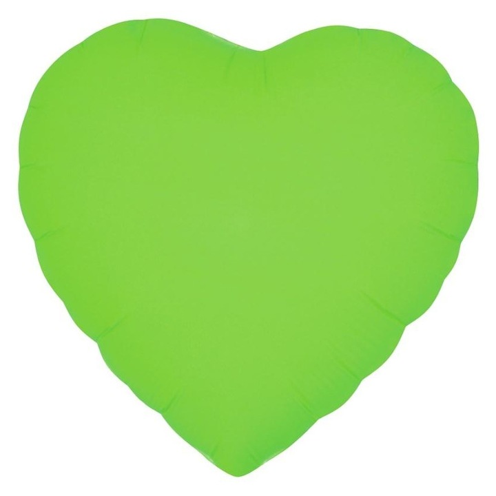 Godan Fólia Szív Lufi, fluoreszkáló, zöld, 46 cm (18")