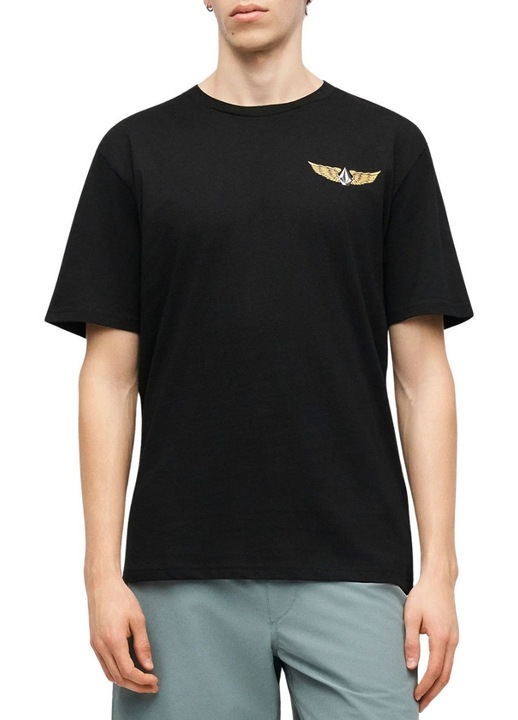Мъжка тениска, Volcom, черна, 100% памук, модерна кройка, устойчив принт
