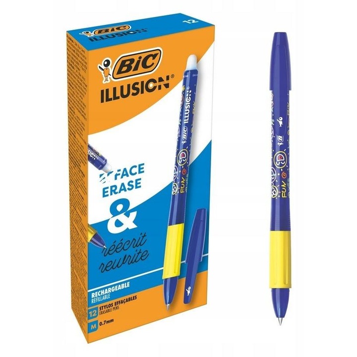 BIC Illusion tollak, 12 db-os készlet, kék, láthatatlan