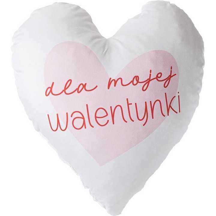 Декоративна възглавница Be-Happy Gifts, във формата на сърце, с послание For My Valentine, Многоцветна, 1 бр 1 бр