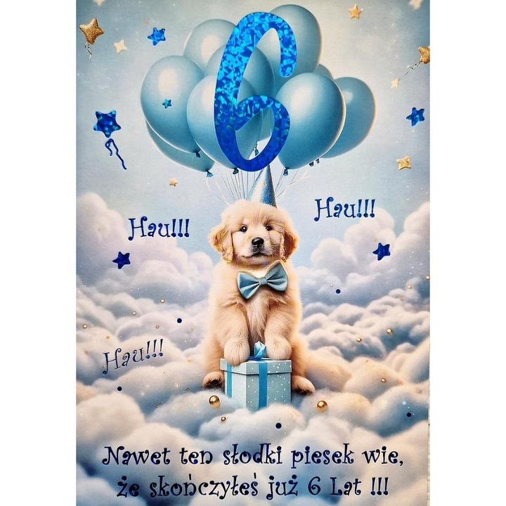 Felicitare YEKU 3K cu folie aurie si autocolant, multicolor, 14.2x19.2cm