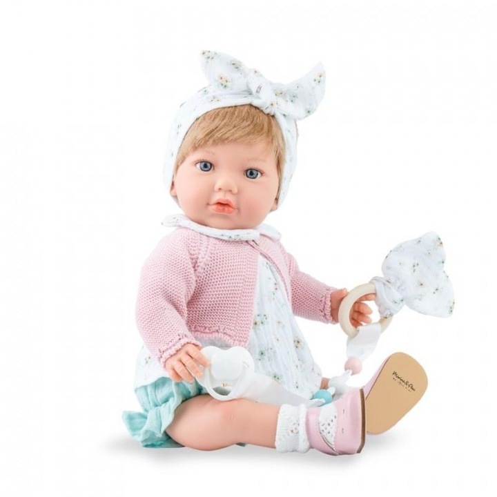 Papusa Marina&Pau Reborn Alina 45 cm, cu membre mobile, include hainute, Multicolor