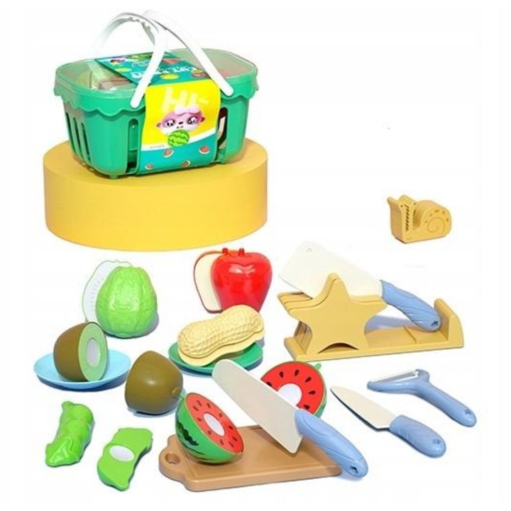 Set de taiat legume Artyk, set de joaca cu cos si accesorii, pentru copii 3+, Multicolor