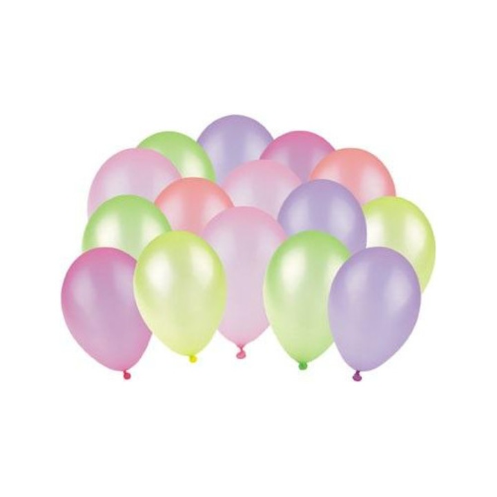 Baloane neon lateks Arpex set 15 multicolor 24cm