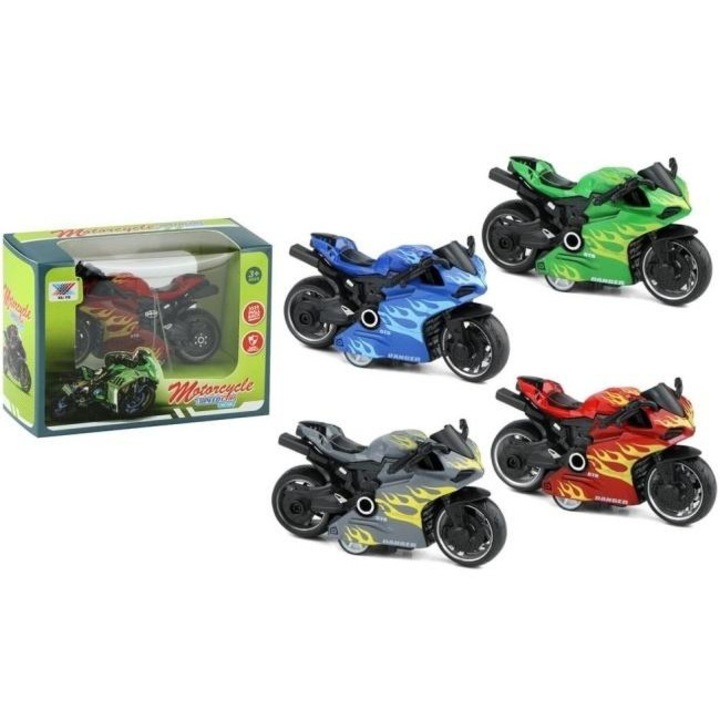 Merkpol fém motorkerékpár, 1:36 méretarányú, pull-back mechanizmussal, többszínű, 1 db