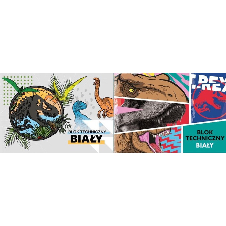 Beniamin A4 műszaki tömb, 10 lap, többszínű, 170 g/m, Jurassic Park