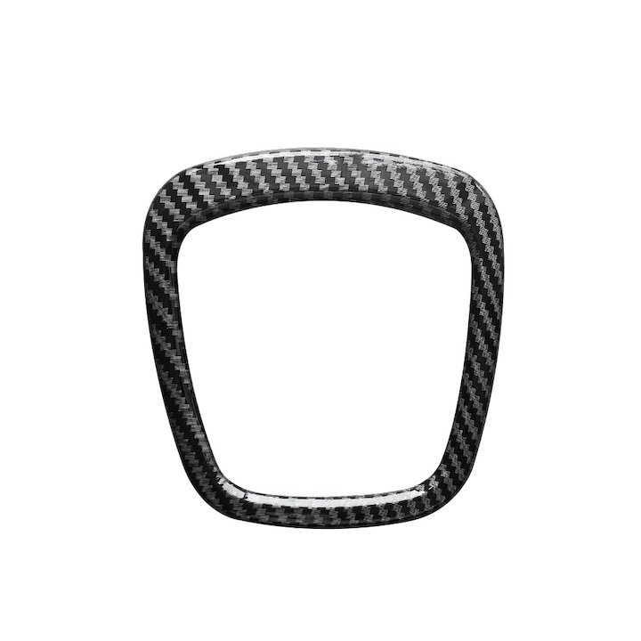 Ornament volan, plastic durabil, model carbon, negru, universal Audi 30x30cm