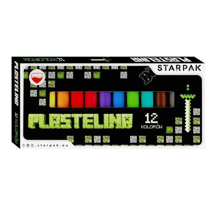 STARPAK Pixel Game Gyurma, nem maszatolódó, modellezhető, újrafelhasználható, többszínű, 12 szín